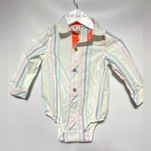 Cat and jack cotton, preppy, striped onesie 18 months